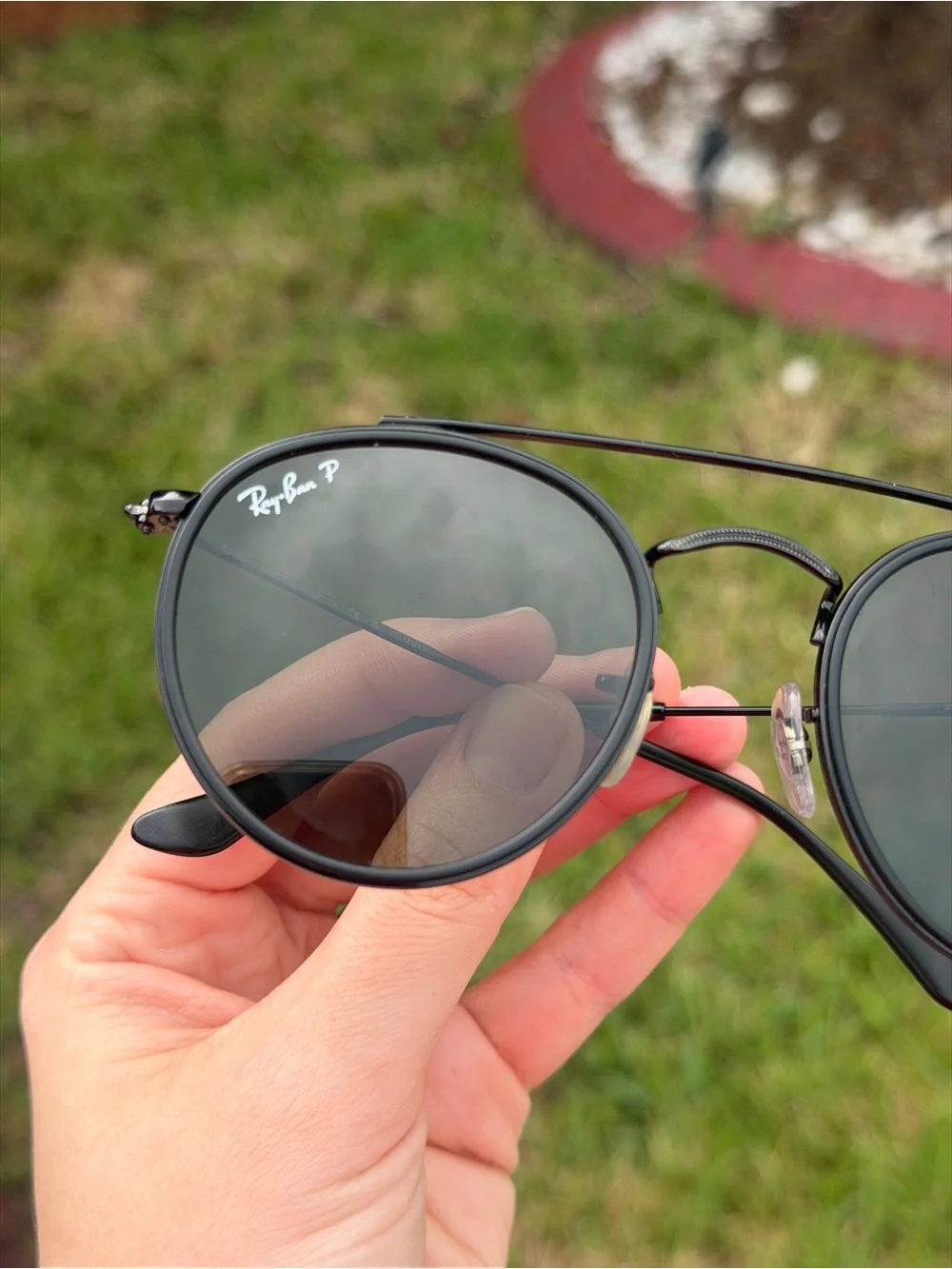 Ray-Ban Round Metal Sunglasses in Black and Dark Green